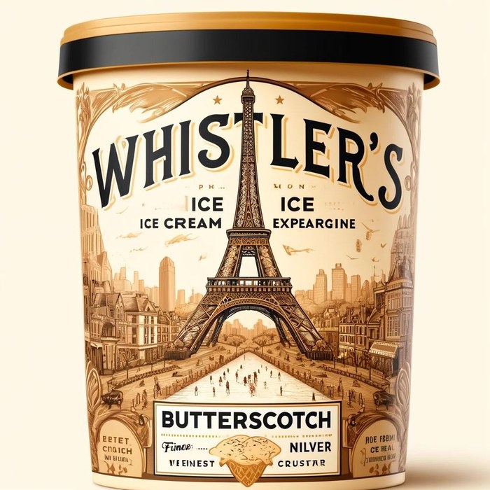 Whistler's butterscotch ice cream container